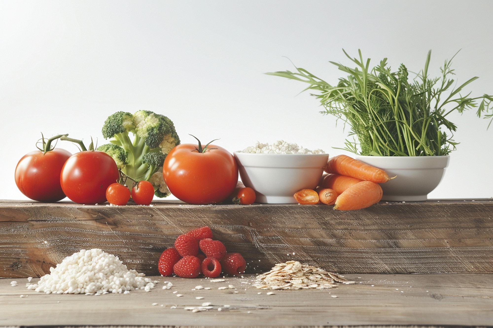 Ingrediente proaspete pe banc de lucru